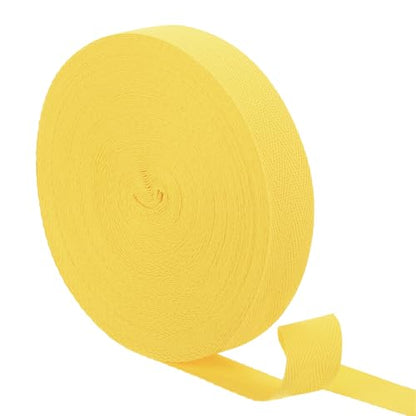 uxcell 23 Yards Cotton Twill Tape, 1-inch Herringbone Webbing Ribbon Bias Binding Tapes for Clothes Sewing, DIY Crafting (Bright Yellow) - color: Bright Yellow, size: 1-inch