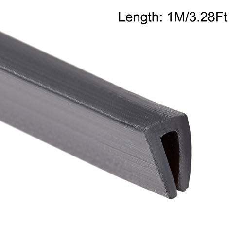 uxcell Edge Trim U Seal Extrusion, Silicone Black U Channel Edge Protector Sheet Fits 5/64-5/32inch Edge 1M/3.28Ft Length - size: 1000mmx7mmx10mm