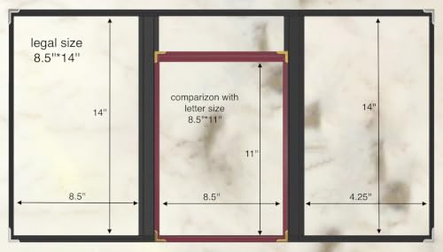 10Pcs Black PVC Clear Menu Cover 8.5x14, Trifold, 3 Page 6 View - color: black with silver corners, size: Trifold - 8.5" * 14"