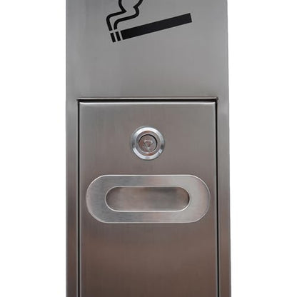 Commercial Trash Receptacle Disposal Outdoor Steel Trash Can Ash Bin - color: Sliver