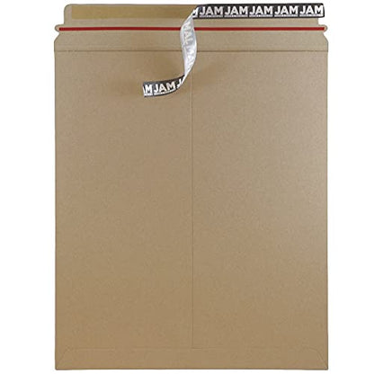 JAM PAPER Stay-Flat Photo Mailer Envelopes with Peel & Seal Closure - 12 3/4 x 15 - Brown Kraft - 6 Rigid Mailers/Pack - color: 6/Pack, size: 12 3/4" x 15"