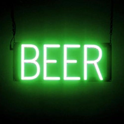 SpellBrite LED Neon BEER Sign for Business - Green, 16" x 6" - color: Green, size: BEER (16"x6.3")