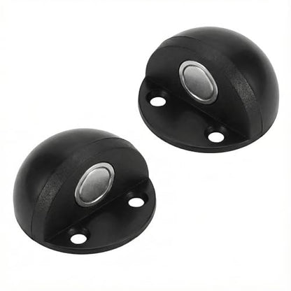 Magnetic Door Stop, Cushioning Bumper & Draft Hold, 2-Pack, Black - color: Black