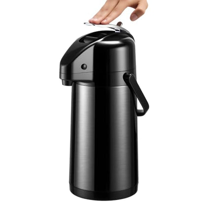 Airpot Coffee Dispenser with Pump, 84.5 oz Carafe, Black, 1 Count - color: Black