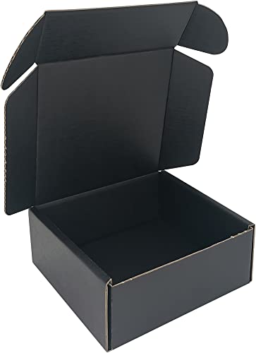 400 Pack 5x5x2'' Small Shipping Boxes, Corrugated Cardboard Mailers for Business, Black (CM552B-400) - color: Black-Bulk, size: 5x5x2''