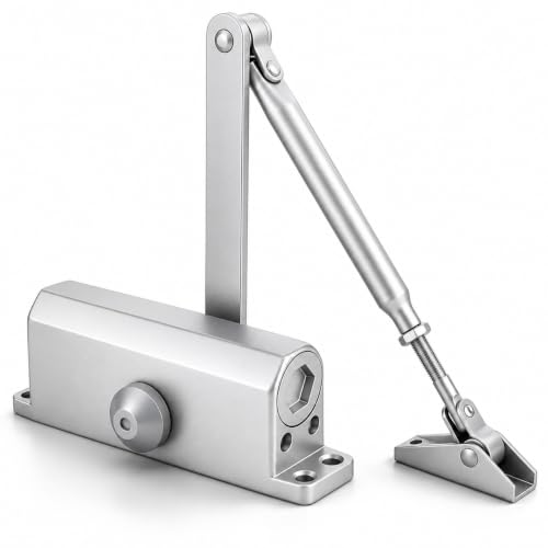 Heavy Duty Automatic Door Closer, Self Closing Hydraulic Door Closer, Soft Close No Slam, Anti Rust Aluminum, Easy DIY Install, Fits 88-143lb Doors 23-43in, for Home & Commercial Use