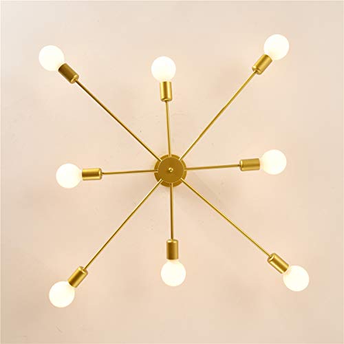 Garwarm Gold Sputnik Chandelier, 8-Light Semi Flush Mount Ceiling Light - color: 8-Light,Gold