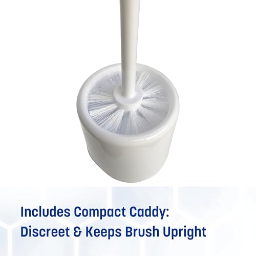 Sparta Toilet Bowl Brush with Caddy, 16 Inch, White