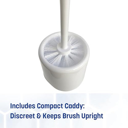 Sparta Toilet Bowl Brush with Caddy, 16 Inch, White