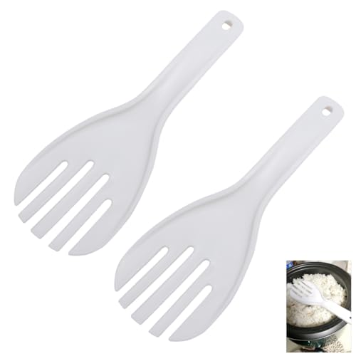 2 Pack Large Rice Paddle Non-Stick 10'' Serving Rice Spoon Rice Scooper Rice Spatula Salad Servers Salad Tongs for Commercial Rice Cooker Warmer Large Capacity Rice Maker Pot Restaurant Canteen