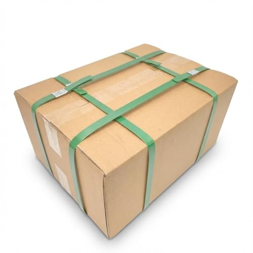 Heavy Duty Green PET Strapping Roll – Polyester Packaging Banding Coil 5/8" x 1000' x 0.035", 1400 lbs Break Strength Pallet Strap, Impact Resistant Plastic Strapping with Self-Dispensing Box - size: 1000 FT Roll