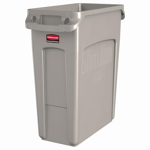 Rubbermaid Commercial Products Slim Jim Trash Can, Beige, 16-Gallon - color: Beige, size: 16 Gal