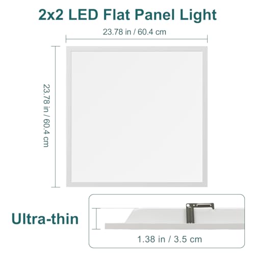 kadision 2x2 LED Flat Panel Light, Wattage and CCT Adjustable, 6 Pack