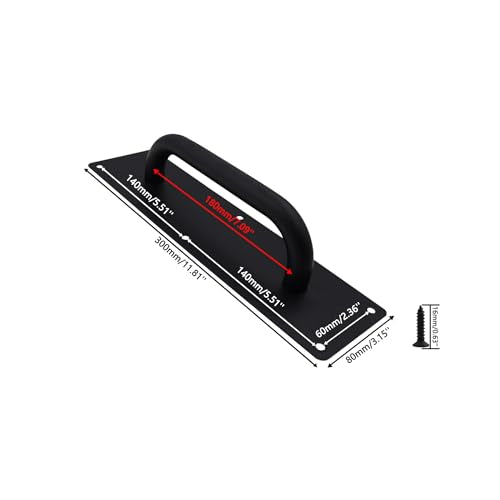 Pull and Push Plate Door Handle, Stainess Steel Door Handle Pull Plate,Black Door Pull Plate with Handle for Barn Sliding Commercial Wooden Composite Fire Door,11.81 * 3.15''2 PCS - size: 300*80mm/11.81*3.15'' Black