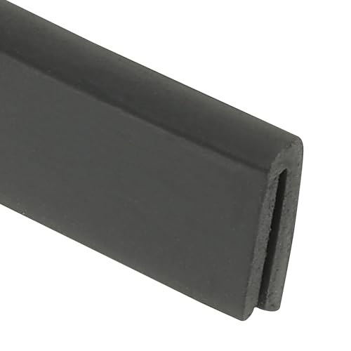 PATIKIL 3/64" Rubber Edge Trim, 6.6 ft Flexible U Channel Flat Bottom - size: 6.6ft x 0.04" x 0.14" x 0.4"