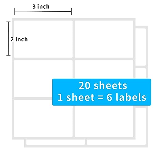 2×3 Inch Removable Blank Freezer Labels,Water/Oil/Tear Resistant/Ink Won't Smudge No Residue (120pcs,1 Bag) - size: 2×3 inch