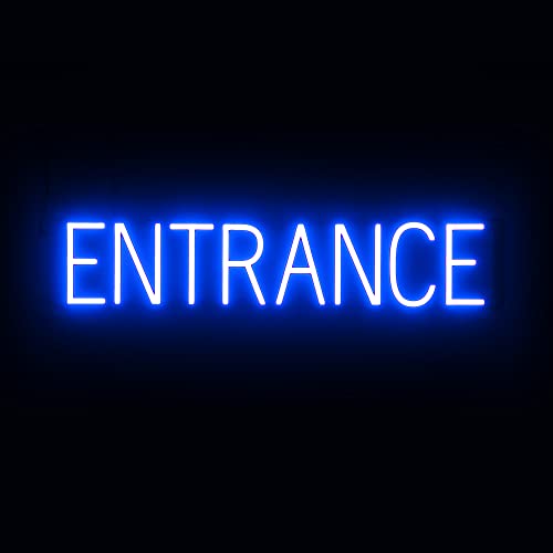 SpellBrite LED Neon ENTRANCE Sign for Business - Blue, 31" x 6" - color: Blue, size: ENTRANCE (31"x6.3")