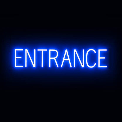SpellBrite LED Neon ENTRANCE Sign for Business - Blue, 31" x 6" - color: Blue, size: ENTRANCE (31"x6.3")