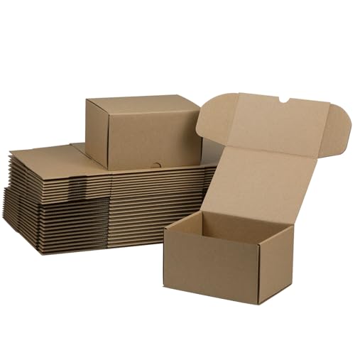 7x5x4 Inches Shipping Boxes Set of 25, Brown Corrugated Cardboard Box Literature Mailer for Packing Small Business - color: Brown, size: 7x5x4