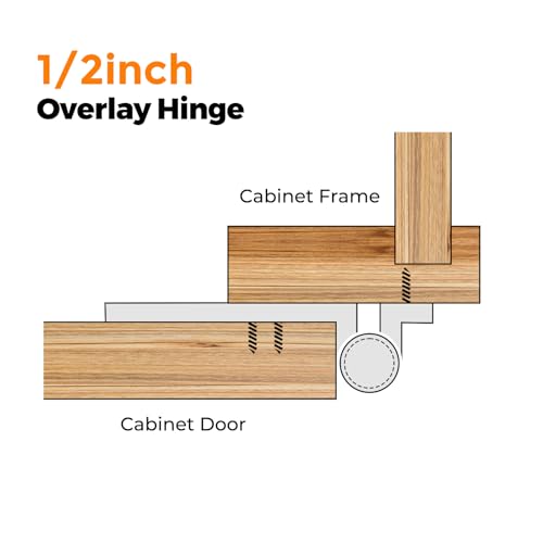 Ravinte White Cabinet Hinges, 1/2 Inch Overlay, 20 Pack (10 Pairs) - color: White