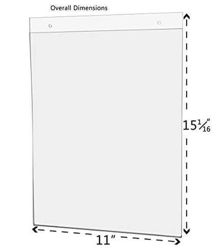 10 Pack Wall Mount Sign Holder for 11" x 14" Signage and Promotional Materials at Trade Shows Conventions and Expos Clear Acrylic with 2 Pre Drilled Holes and Hanging Hardware by Marketing Holders - size: 11"w x 14"h