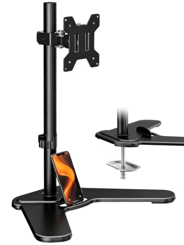Suptek Single Monitor Mount, Adjustable Monitor Desk Mount for Fully Adjustable Stand 1 / Single Screen up to 32 inches (ML97401SEY) - size: Single Monitor Mount, style: Free standing