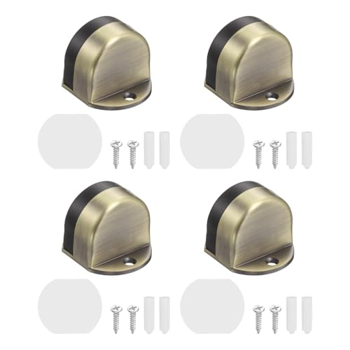 uxcell 4 Pack Low Dome Floor Door Stop 1.5" H x 1.65" W, Stainless Steel - color: Bronze