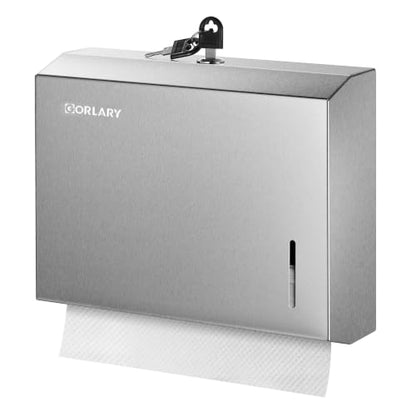 Gorlary Commercial Paper Towel Dispenser Wall Mount, Silver - color: Silver, size: 200 Sheets – Small