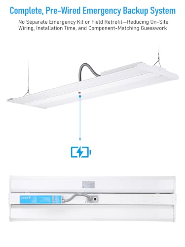 LEONLITE 4FT 225W LED Linear High Bay Light with Emergency Battery Backup