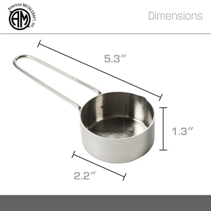American METALCRAFT, Inc. 1/4 Stainless Steel Measuring Cup, 1/4-Cup, Silver,MCW14 - size: 1/4-Cup