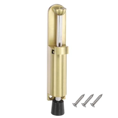 M METERXITY Kickdown Door Stop w/Rubber Tip and Screws 1.77" Gold - color: Gold, size: 1.77"