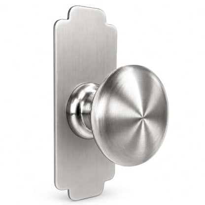 trust4care 4-Pack Nickel Rectangle Backplates of Bifold Closet Knobs - color: Brushed Nickel