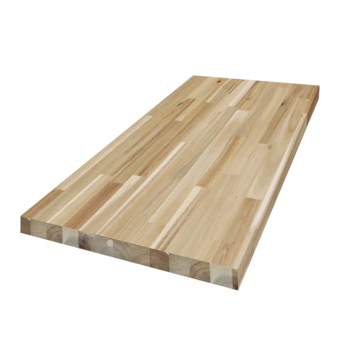 Howizz Acacia Butcher Block Countertop 24 x 18 x 1.5 Inches, Solid Wood Table Top - color: Acacia - Finger Joint - Natural - Unfinished, size: 18"L x 24"W