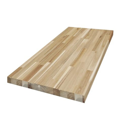 Howizz Acacia Butcher Block Countertop 24 x 18 x 1.5 Inches, Solid Wood Table Top - color: Acacia - Finger Joint - Natural - Unfinished, size: 18"L x 24"W