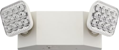 Lithonia Lighting Basics LED Emergency Light, Adjustable Heads 120/277V 4Pk - size: Generation 3 (White, 4-Pack), style: Square Lamp