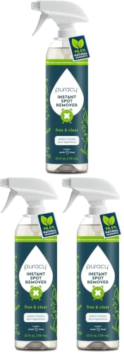 Puracy Laundry Stain Remover for Clothes Laundry - Carpet Stain Remover Carpet Spot Cleaner Couch Stain Remover - Clothes Spray, Free & Clear - Instant Spot Remover, 25 Fl Oz (Pack of 3) - size: 25 Fl Oz (Pack of 3)