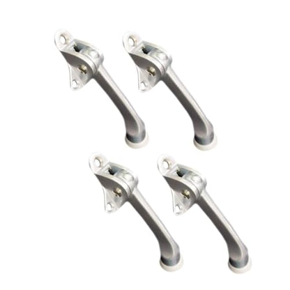 QCAA Heavy Duty Kickdown Door Stopper, 4", Zinc Die Cast, Satin Chrome, 4 Pack, Made in Taiwan - color: Satin Chrome(4"), size: 4 Pack