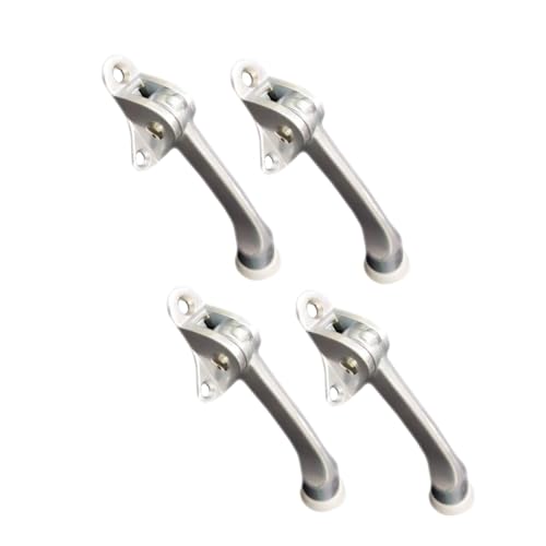 QCAA Heavy Duty Kickdown Door Stopper, 4", Zinc Die Cast, Satin Chrome, 4 Pack, Made in Taiwan - color: Satin Chrome(4"), size: 4 Pack