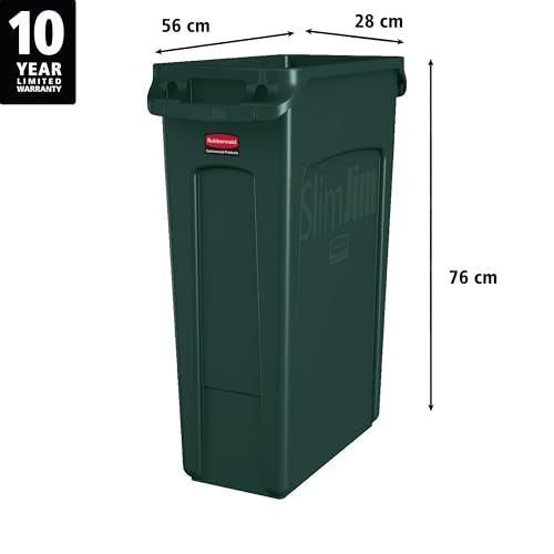 Rubbermaid Commercial Products Slim Jim Trash Can, Green Recycle, 23-Gallon - color: Green Recycle, size: 23 Gal