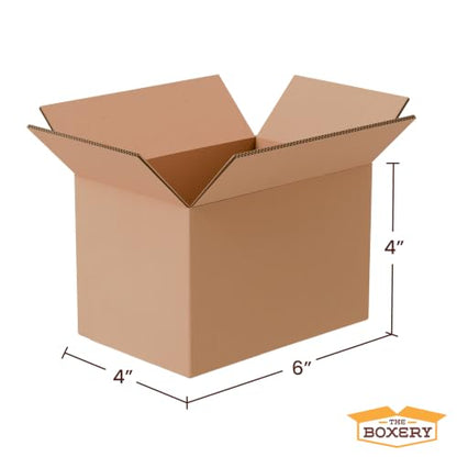 The Boxery 6"x4"x4" Corrugated Cardboard Boxes 50-Pack - size: 6 x 4 x 4"