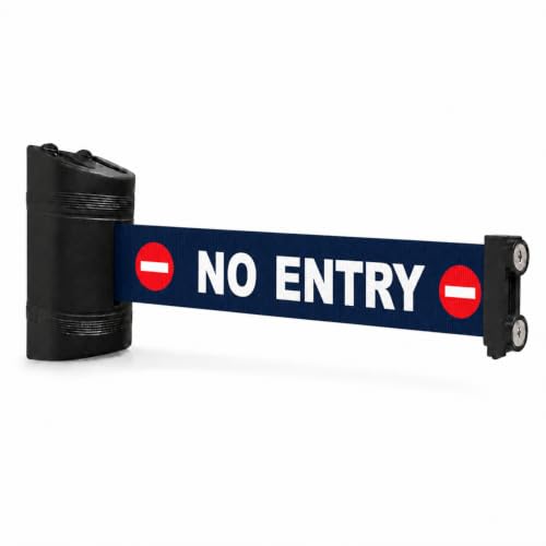 Magnetic Retractable Wall Barrier - Temporary Crowd Control Tool for Safety Queue Solution - 120" Belt Length Coverage with Strong Magnets by VIP Crowd Control (120" No Entry) - color: 120" No Entry