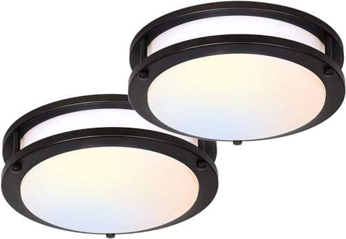 hykolity 13 inch Flush Mount LED Ceiling Light Fixture,1300LM,5CCT - color: Oil-Rubbed Bronze, size: 13-inch