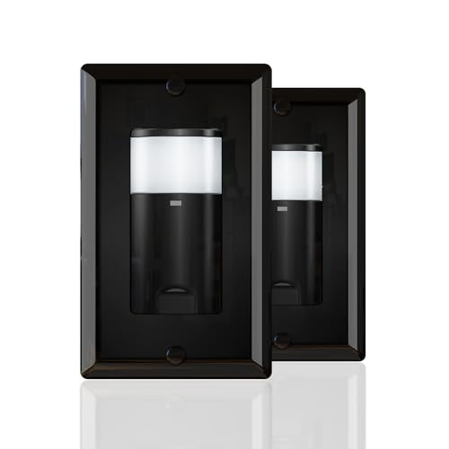 ECOELER Single Pole Occupancy Motion Sensor Switch, PIR Infrared Motion Activated Switch with Sensitivity & Delay Adjustable, Neutral Wire Required, for Kitchen, Garage, Stairwell, Black, 2 Pack - color: Black, size: 2 - Pack