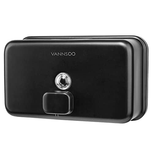 Wall Mounted Commercial Soap Dispenser Bathroom, Horizontal Black - color: Horizontal Black