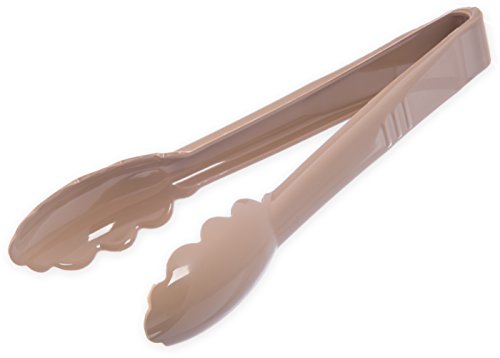 Carlisle FoodService Products salad tongs 9 in – 470906 Heat Resistant Plastic Tongs for Grilling and Food Prep, Dishwasher Safe for Restaurants, Kitchens, Catering NSF Listed, Beige