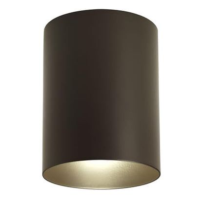 Progress Lighting 5-Inch Cylinder Outdoor Flush Mount Ceiling Light, Antique Bronze - color: Antique Bronze