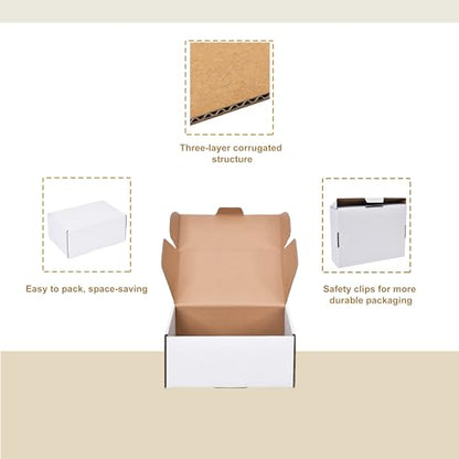 7x5x2 Inches Shipping Boxes, White Cardboard boxes - color: white-7x5x2-25P