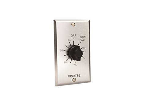 NSI TORK C530M Spring-Wound In-Wall Twist Timer with Commercial Style Metal Plate and 30-Minute Length for Automatic Shutoff of Motors or Lights, #12AWG