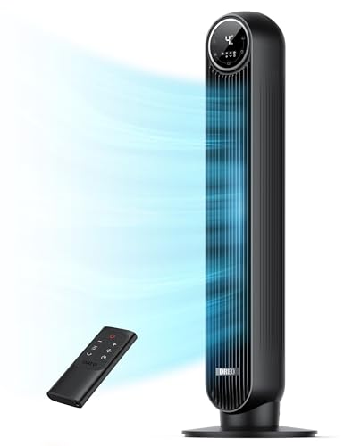 DREO Tower Fan for Bedroom, 28ft/s Velocity, Ultra Quiet Fan, 8 Speeds - color: Black, size: 36 inch