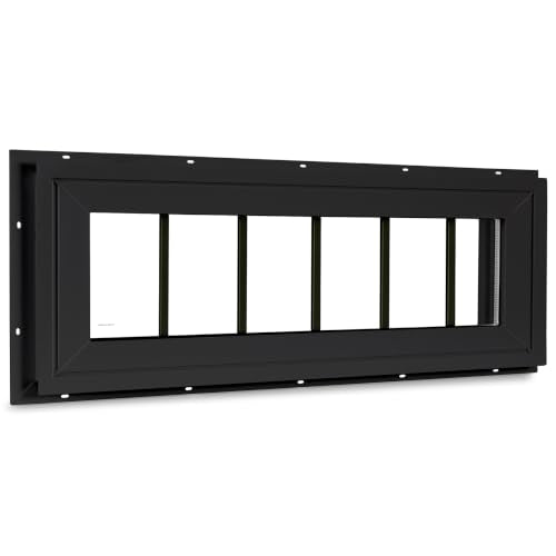 10" x 36" Vinyl Transom Window, Black - color: Black, size: 10" x 36"
